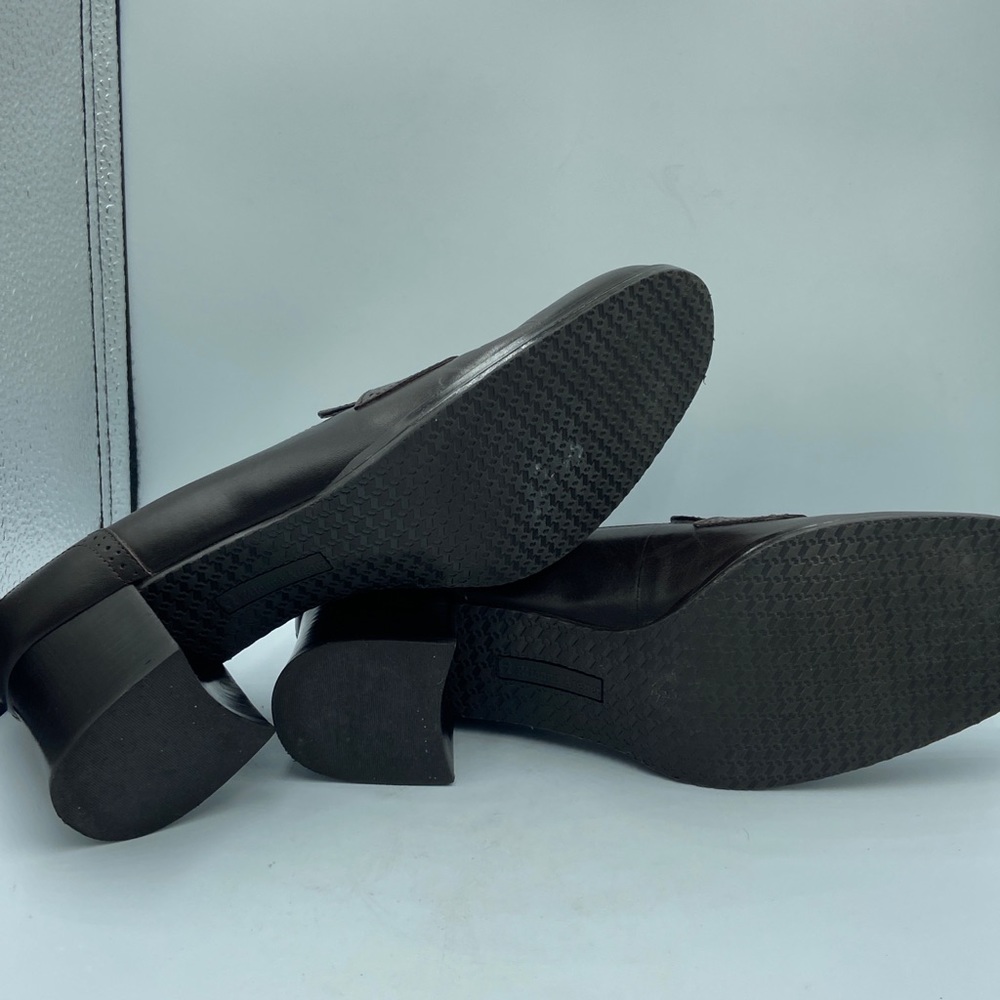 Etienne Aigner Brown Leather Dress Shoes Size 9M Slip-On Heels E-Greeley Brazil - Picture 10 of 14